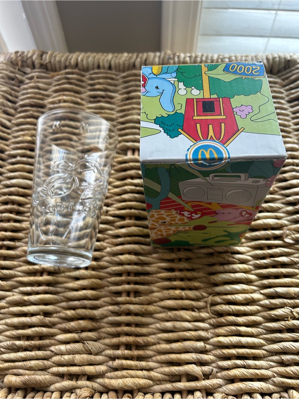 McDonald's 2024 Collectable TY Plush Clear Glass Tumbler with Colorful Box
